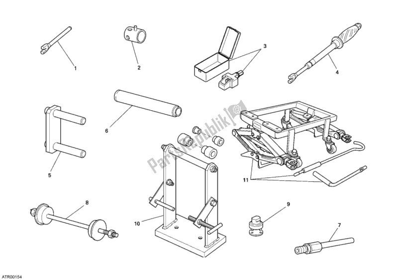 Todas as partes de Ferramentas De Serviço De Oficina, Quadro do Ducati Sportclassic GT 1000 Touring 2009 Todas as partes de Ferramentas De Serviço De Oficina, Quadro do Ducati Sportclassic GT 1000 Touring 2009